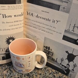 Seashell Pattern Mug with Pink Interior